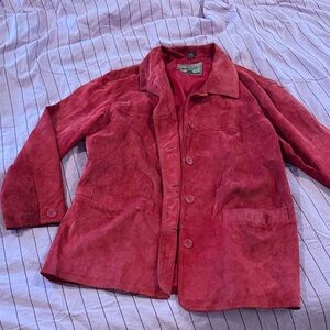 Red Suede St John’s Bay leather jacket XL